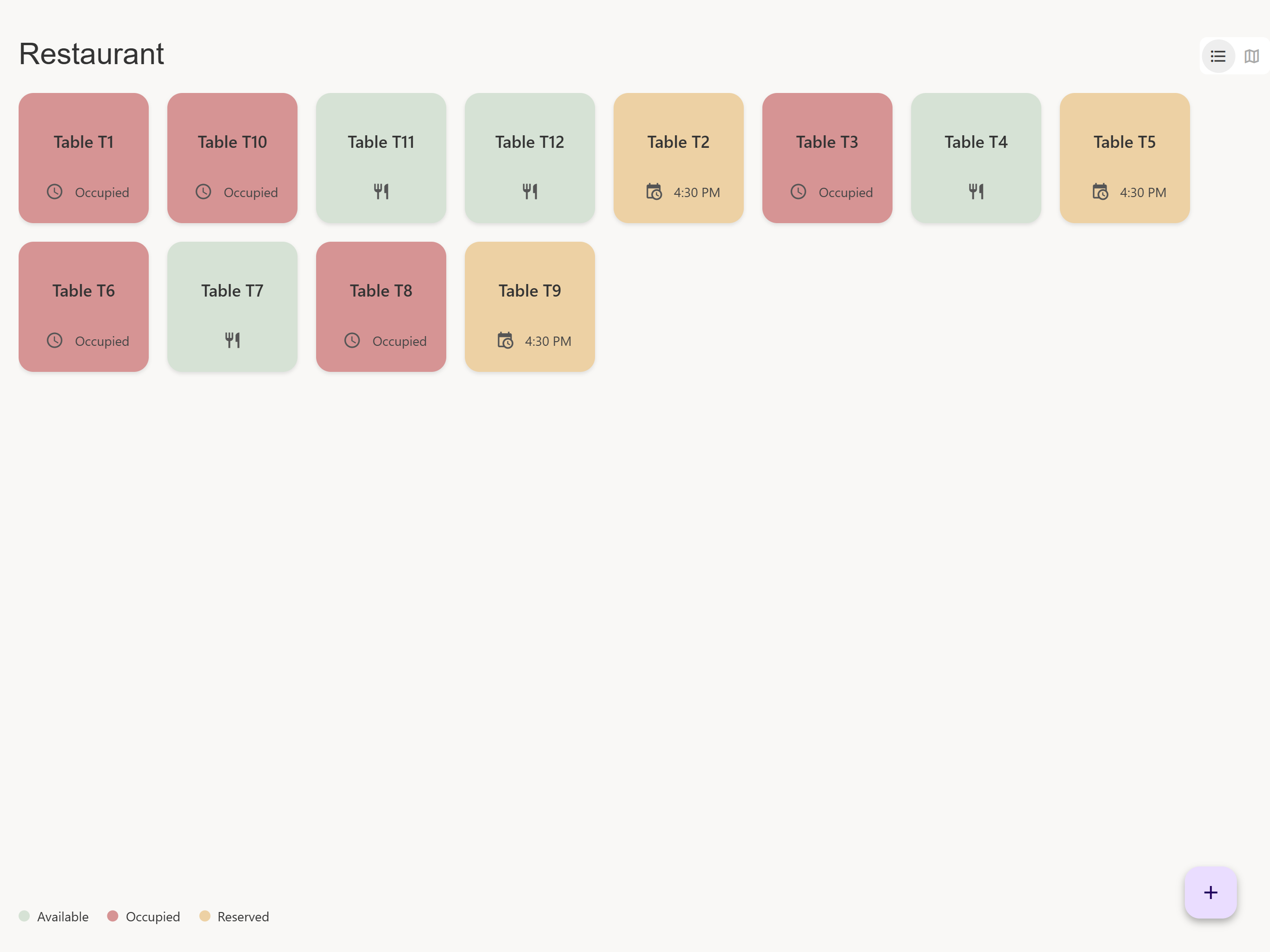 POS Table Map